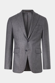 Wool suit - Mid grey with blue stripe