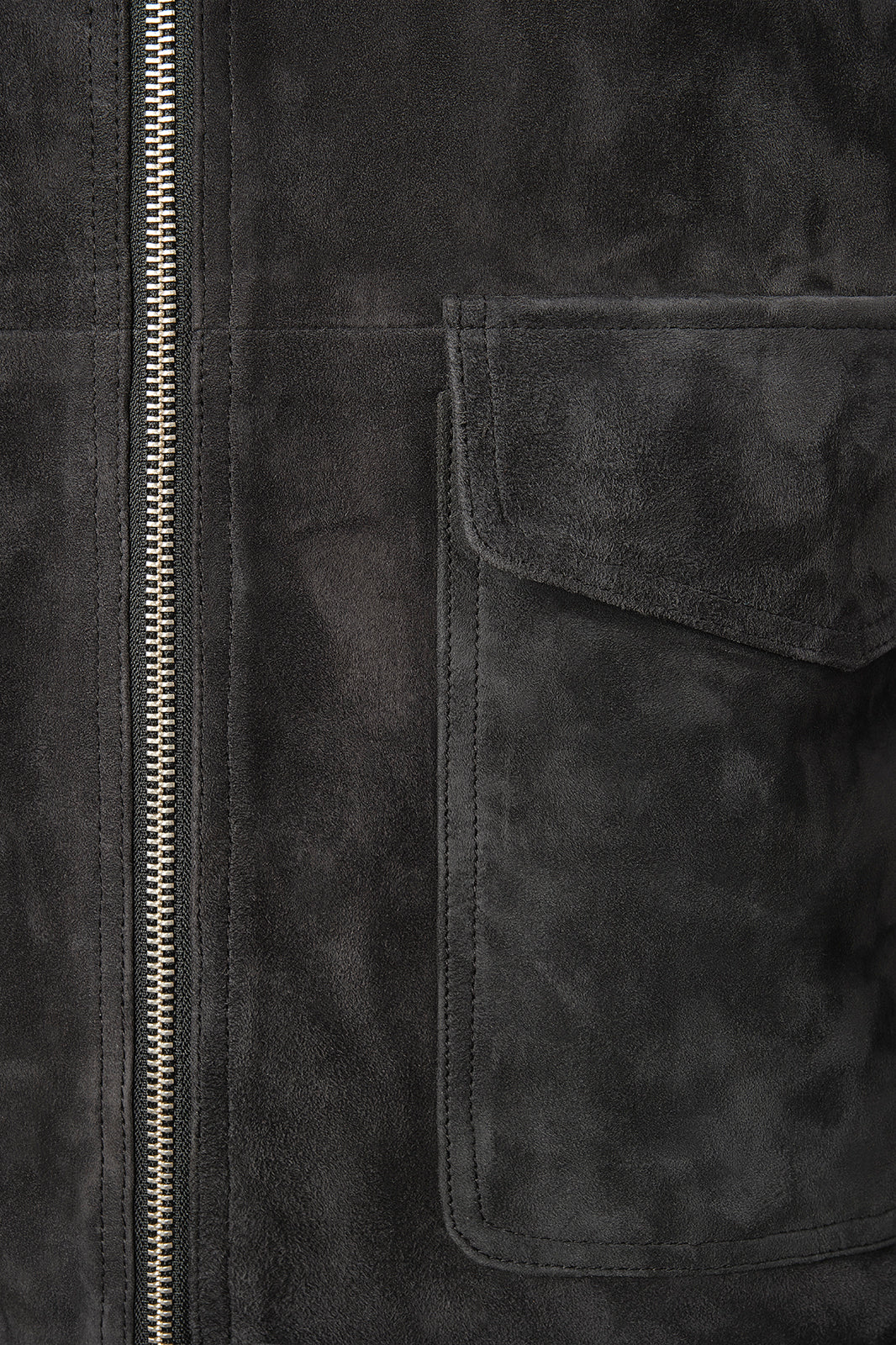 Zipped leather jacket - Black