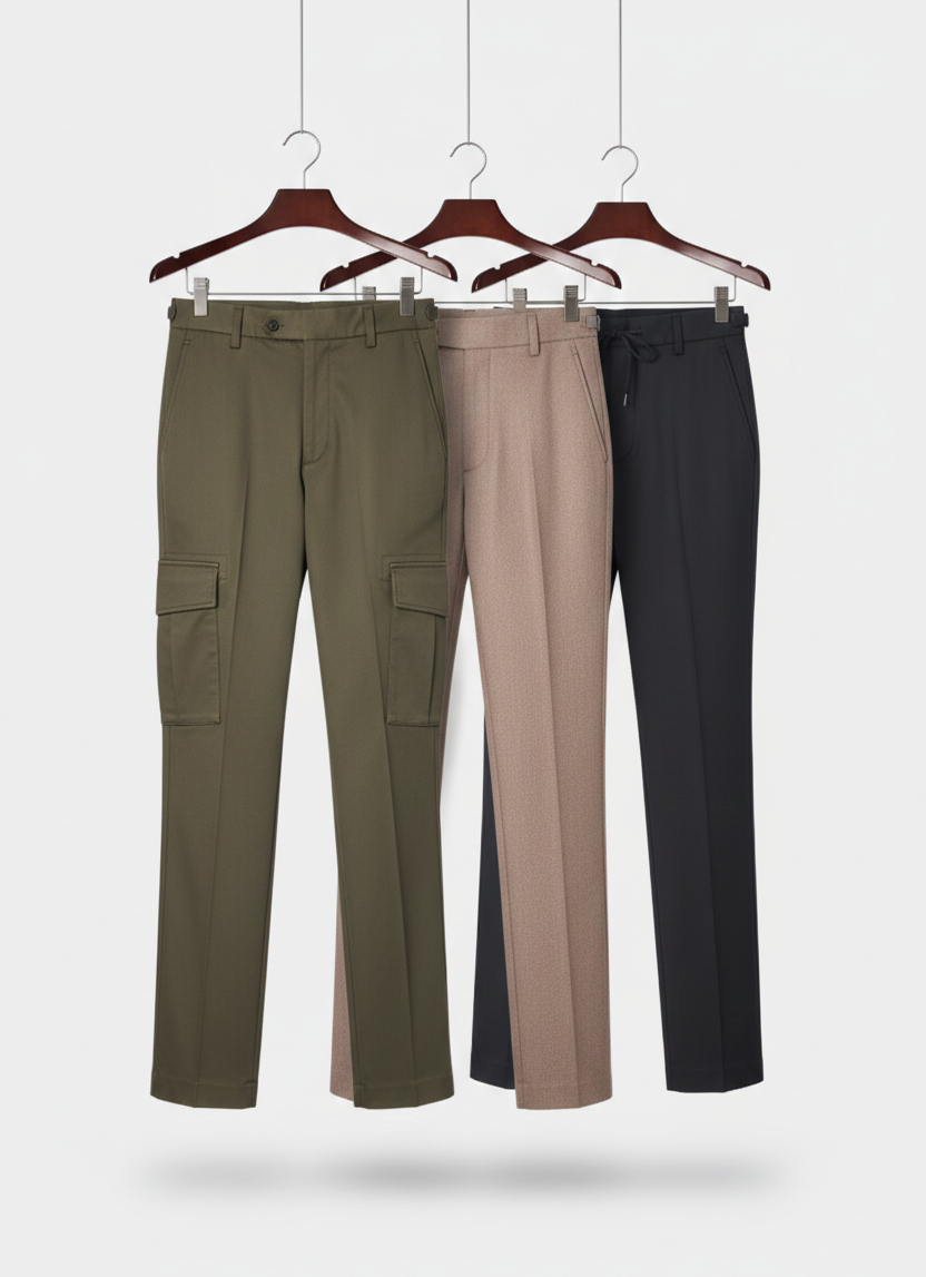 Pantalons homme DANYBERD : l’exigence de la coupe, la maîtrise du détail et le prix juste.