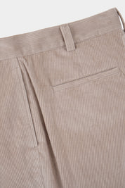 Pantalon large velours côtelé large - Beige clair