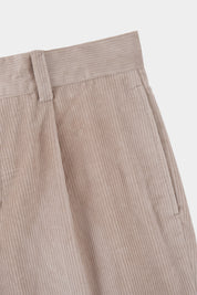 Pantalon large velours côtelé large - Beige clair
