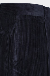Pantalon large velours côtelé large - Marine