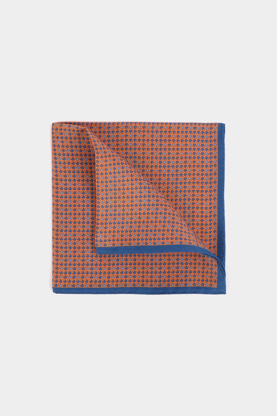 Orange background pouch with sky arrows pattern