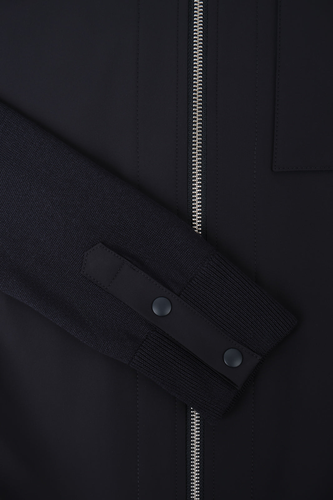 Two-material zipped jacket - Navy