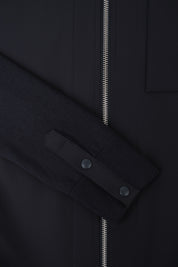 Two-material zipped jacket - Navy