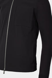 Blouson zippé bi matière - Noir