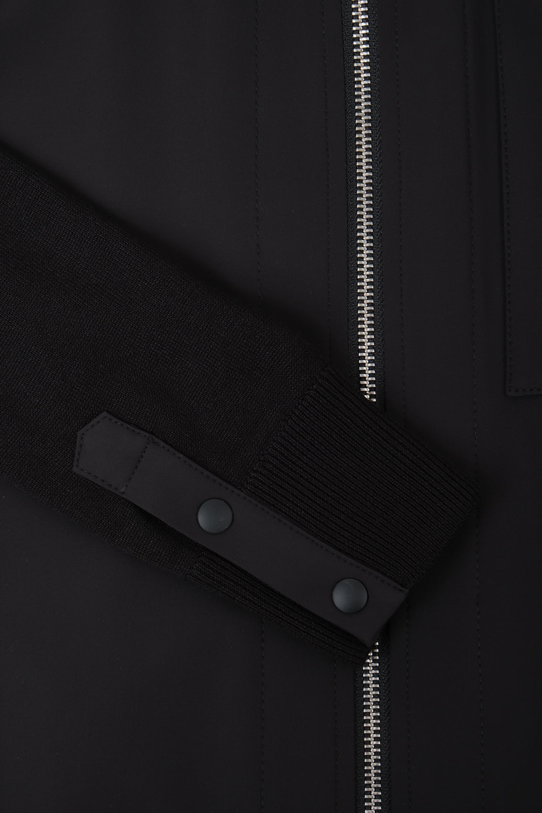 Blouson zippé bi matière - Noir
