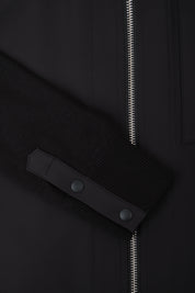Blouson zippé bi matière - Noir