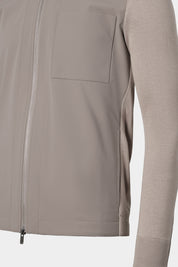 Blouson zippé bi matière - Noisette