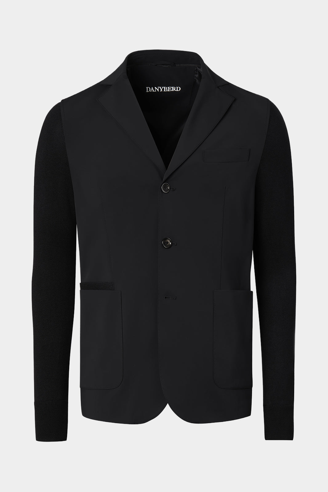 Veste bi-matière à capuche - Noir