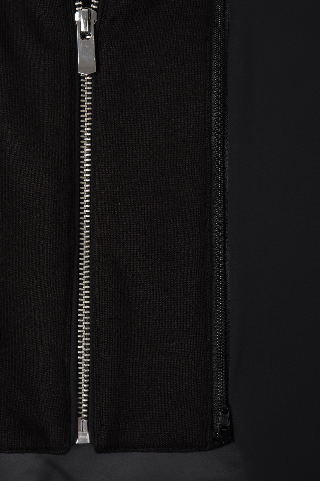 Veste bi-matière à capuche - Noir
