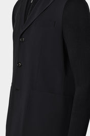 Veste bi-matière à capuche - Noir