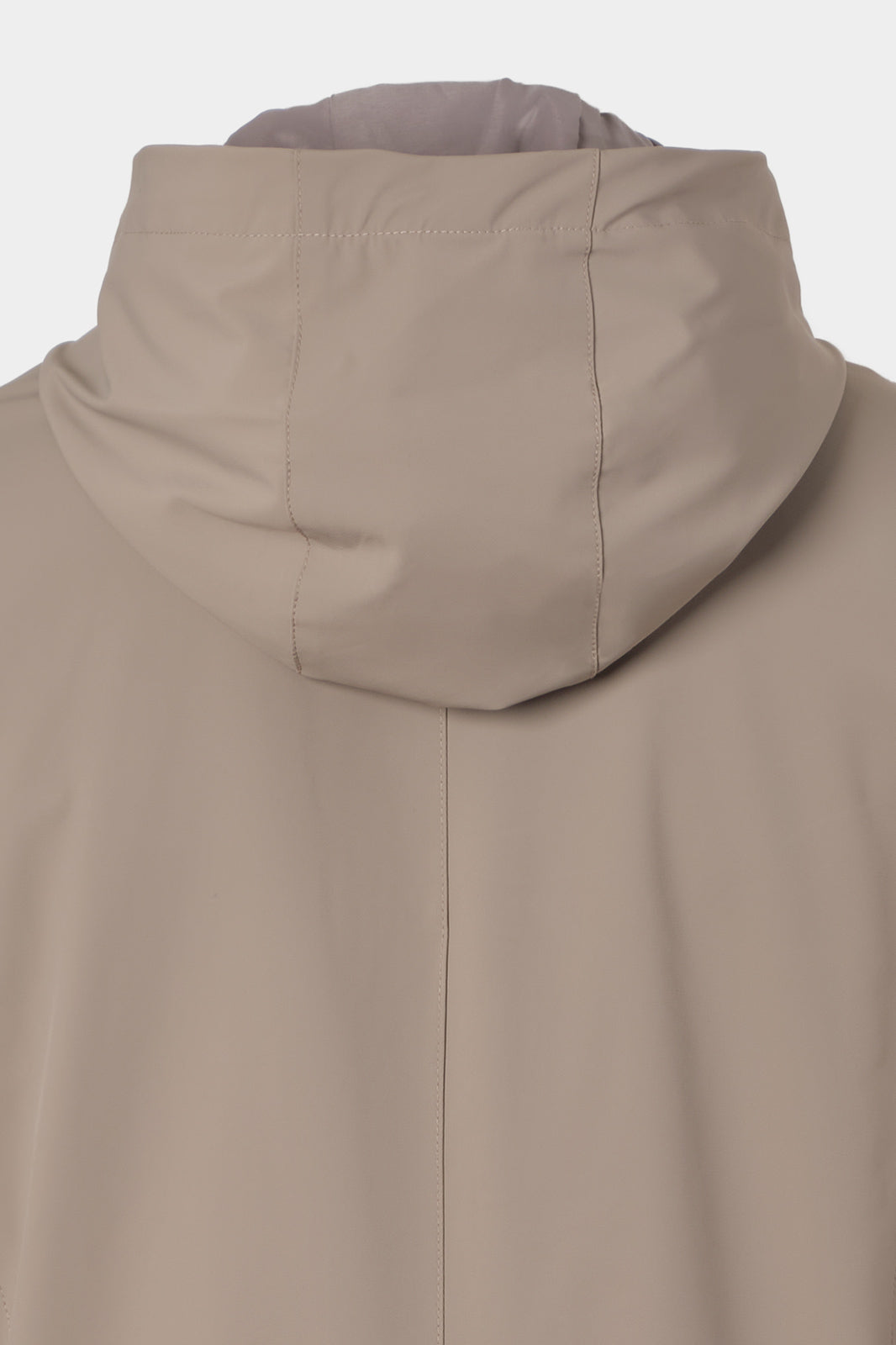 Two-material hooded jacket - Hazelnut