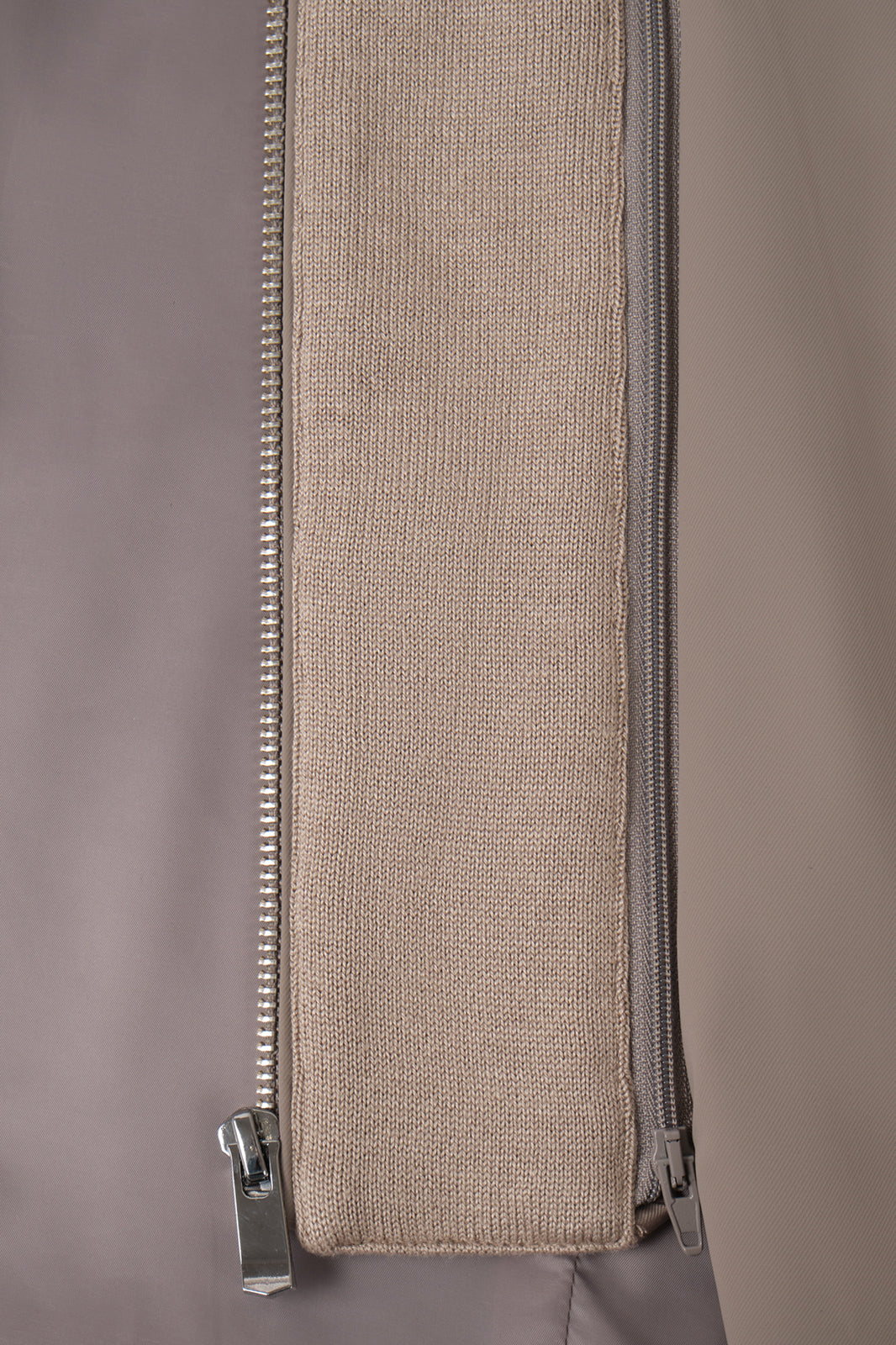 Two-material hooded jacket - Hazelnut
