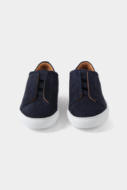 Sneaker en nubuck couleur navy