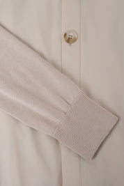 Two-material high-neck jacket - Beige