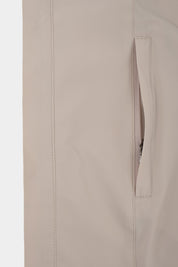 Two-material high-neck jacket - Beige