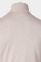 Two-material high-neck jacket - Beige