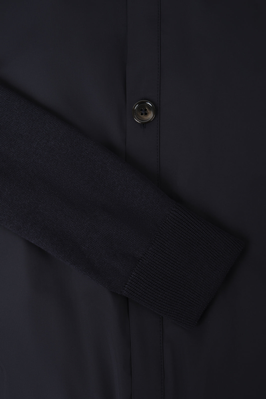 Blouson bi matière col montant - Marine