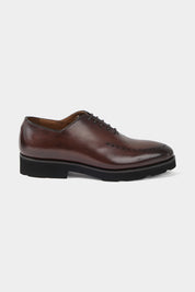 Souliers à lacets patiné avec œillets - Marron