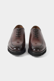 Souliers à lacets patiné avec œillets - Marron