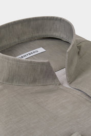 Cotton and Linen Capri Collar Shirt - White