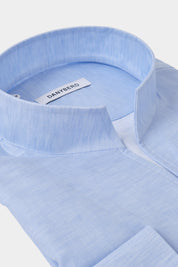 Cotton and Linen Capri Collar Shirt - White
