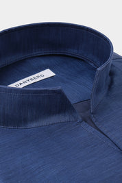 Cotton and Linen Capri Collar Shirt - White