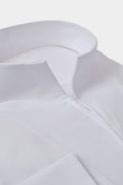 Chemise col indien non cintrée - Blanche