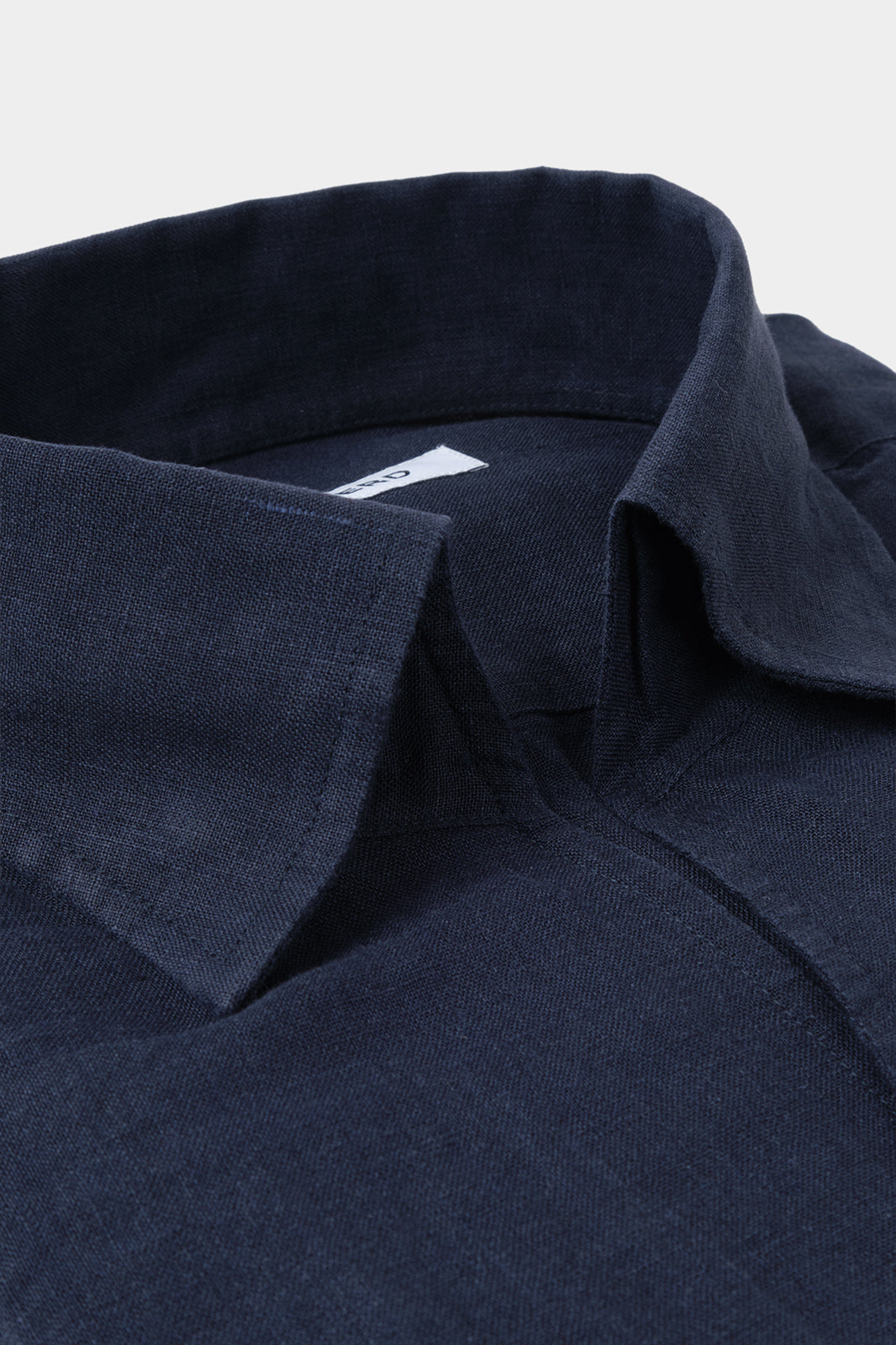 Capri Collar Linen Shirt - Navy