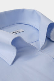 Chemise col indien avec boutonnage sous patte - Bleu ciel