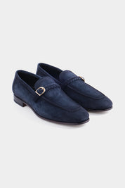 Mocassins en peau avec boucle - Marine