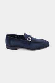 Mocassins en peau avec boucle - Marine