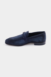 Mocassins en peau avec boucle - Marine