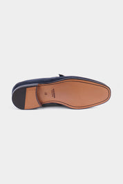 Mocassins en peau avec boucle - Marine