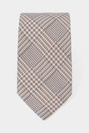 Cravate 100% soie - Princes de Galles - Gris