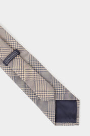 Cravate 100% soie - Princes de Galles - Gris