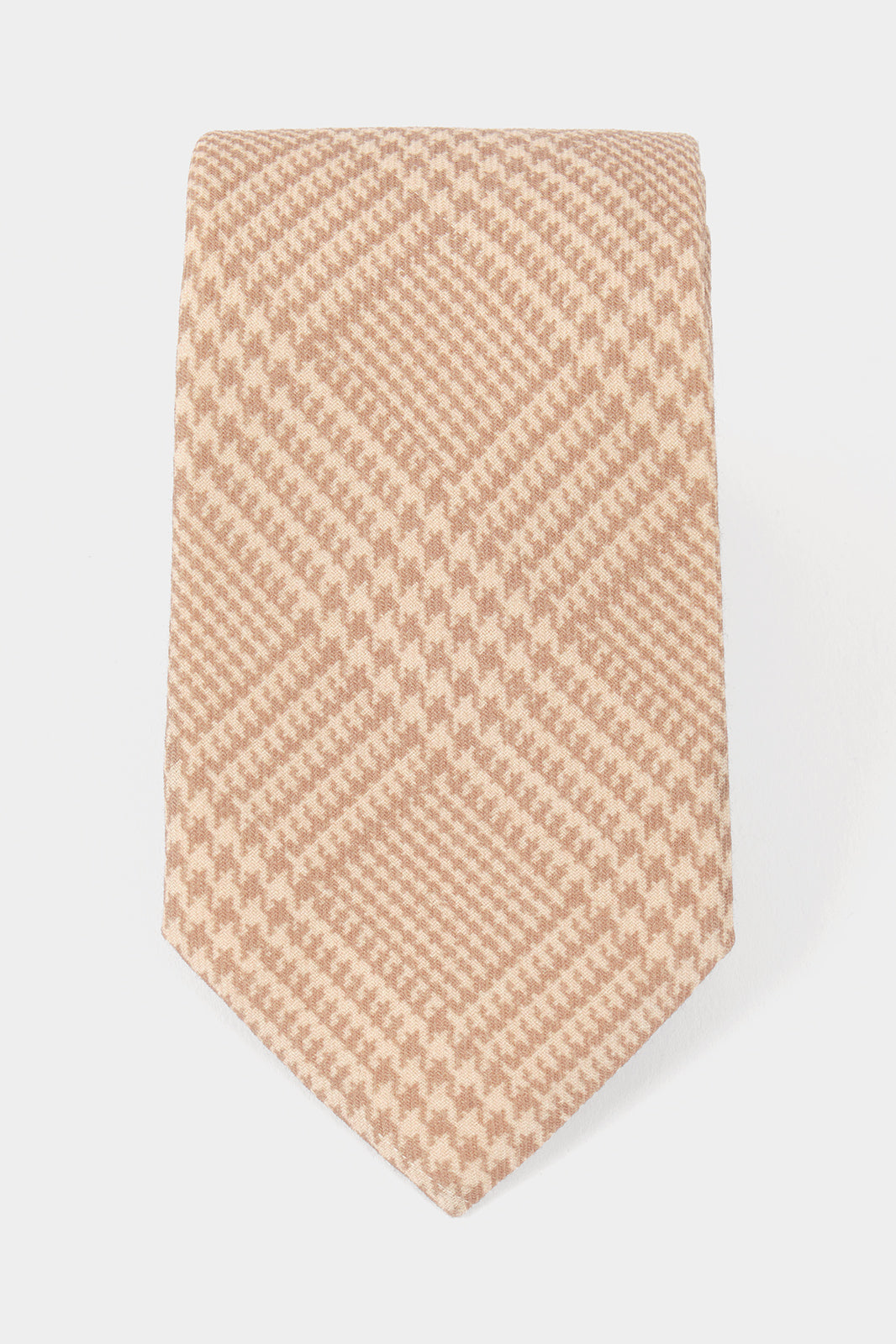 Cravate 100% soie - Princes de Galles - Sable