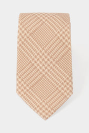 Cravate 100% soie - Princes de Galles - Sable