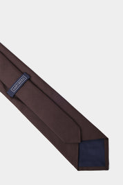 Cravate 100 % soie - Marron