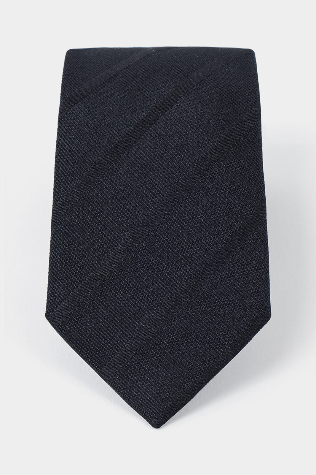 Cravate 100 % soie - Noir à larges rayures