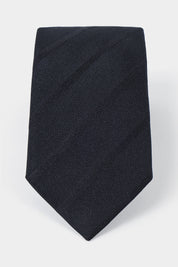 Cravate 100 % soie - Noir à larges rayures