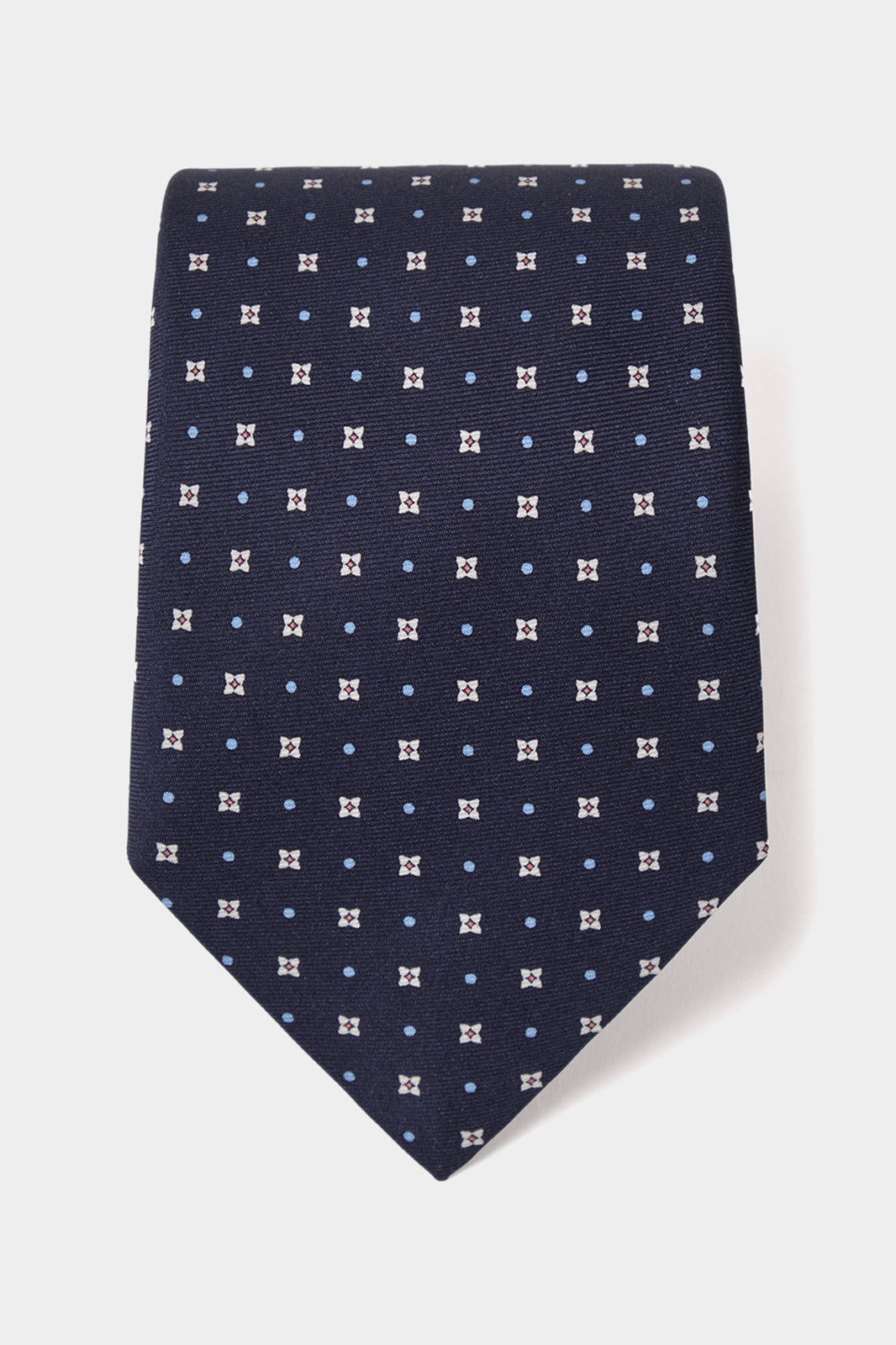 Cravate 100 % soie - Marine à motifs fleurs