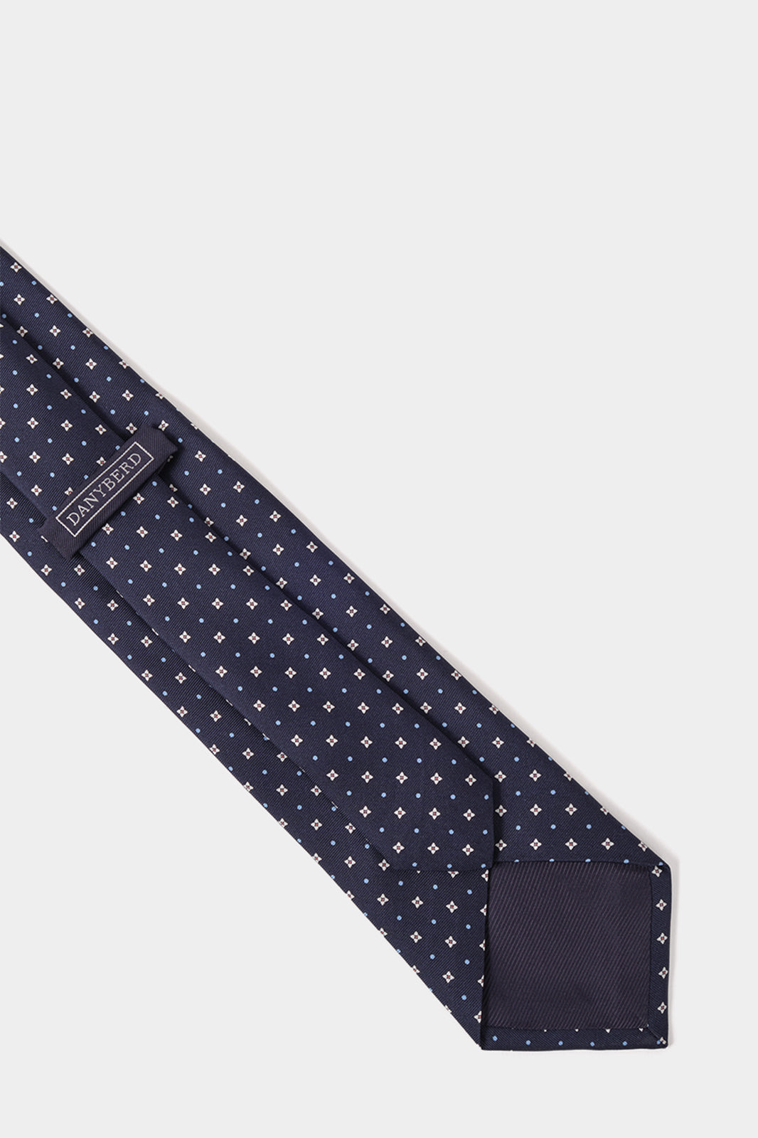 Cravate 100 % soie - Marine à motifs fleurs