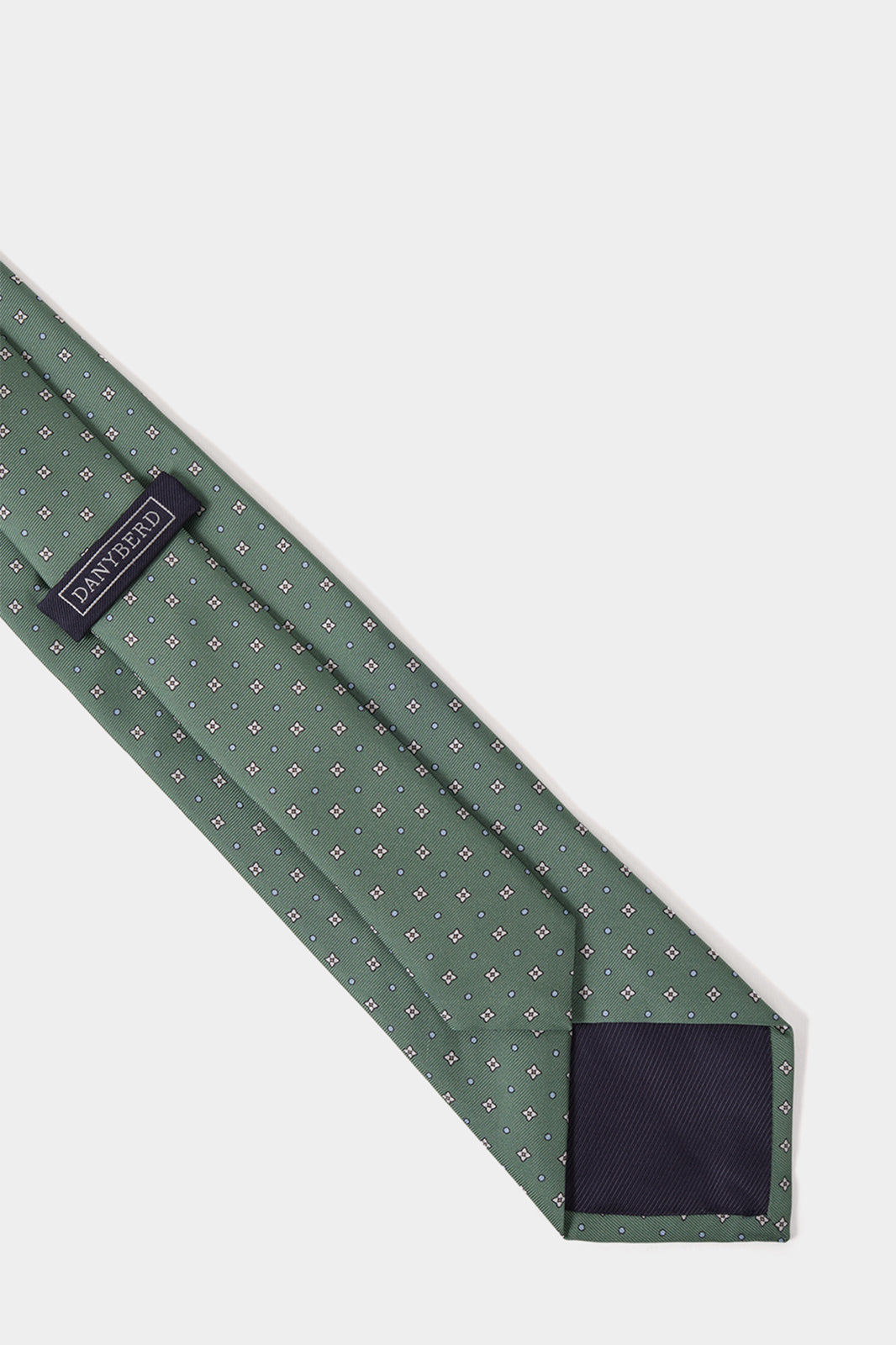 Cravate 100 % soie - Vert à motifs fleurs