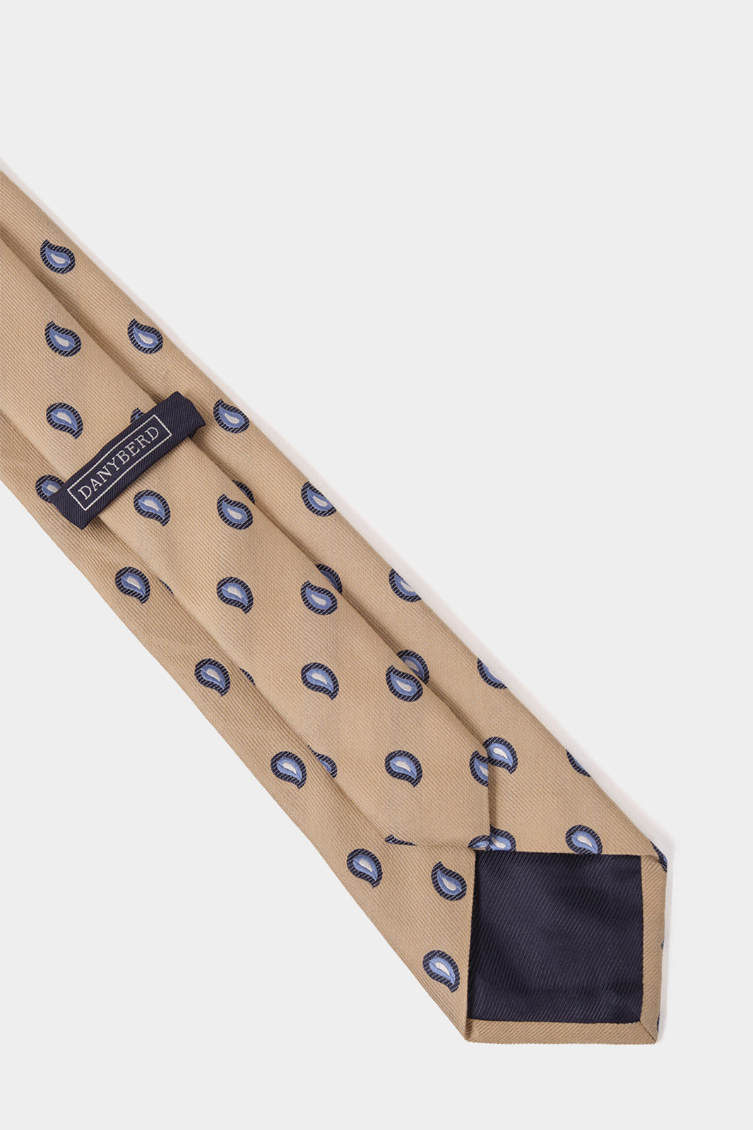 Cravate 100 % soie - Beige à motifs gouttes