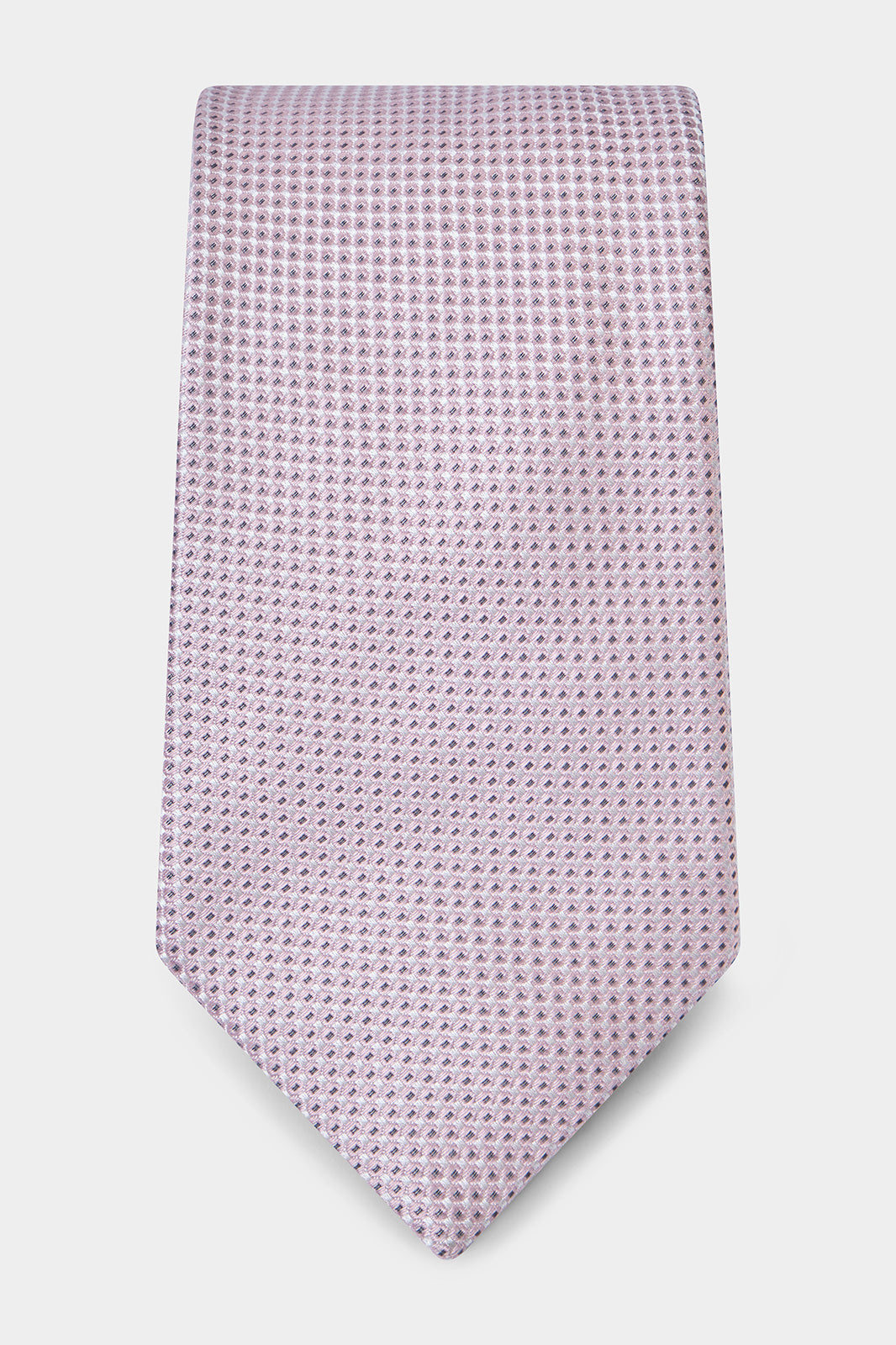 Cravate 100 % soie - Rose avec motifs perles grises