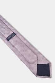 Cravate 100 % soie - Rose avec motifs perles grises