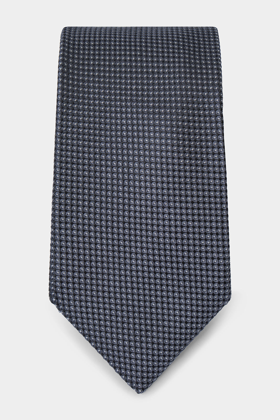 Cravate 100 % soie - Gris anthracite à pois clair