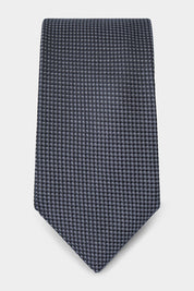 Cravate 100 % soie - Gris anthracite à pois clair